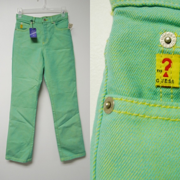 VTG 90s Guess slick denim high waist jeans US made